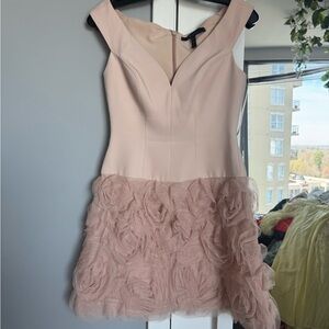 BCBG Pink Sleeveless Corset Rosette Dress